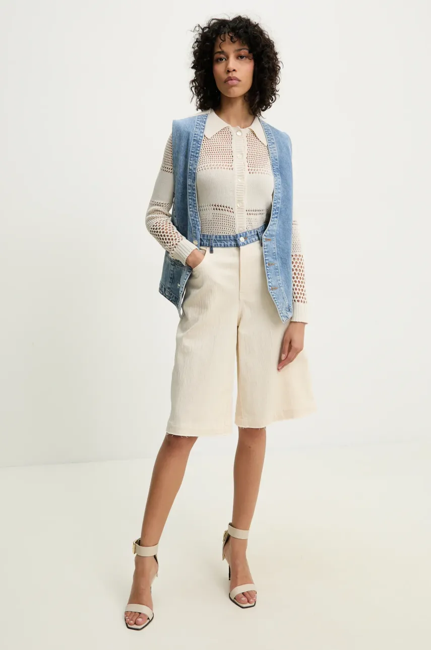 Джемпер Moschino Jeans женский цвет бежевый лёгкий 0905 3701 Джемпер Moschino Jeans женский цвет бежевый лёгкий 0905 3701