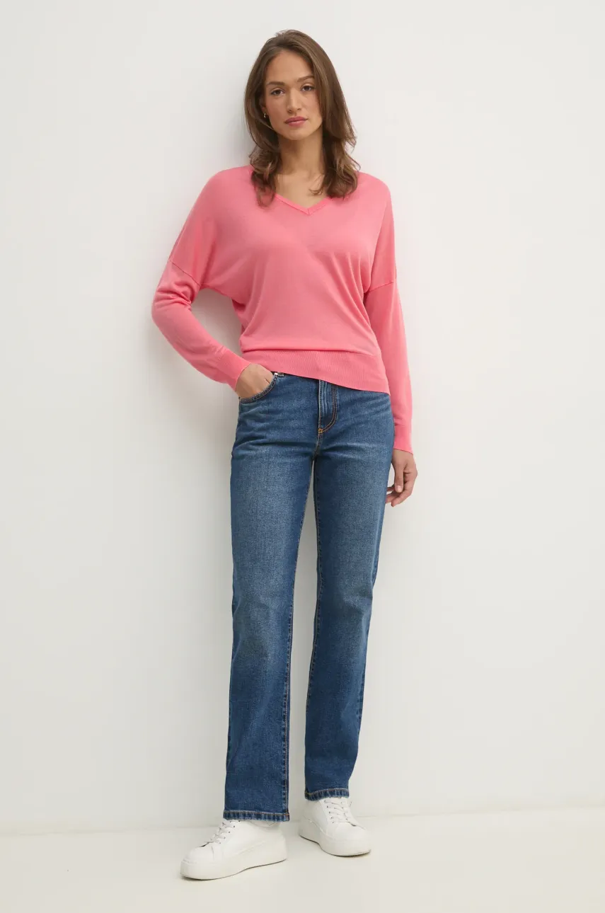 Свитер United Colors of Benetton женский цвет розовый лёгкий 103VD402R Свитер United Colors of Benetton женский цвет розовый лёгкий 103VD402R