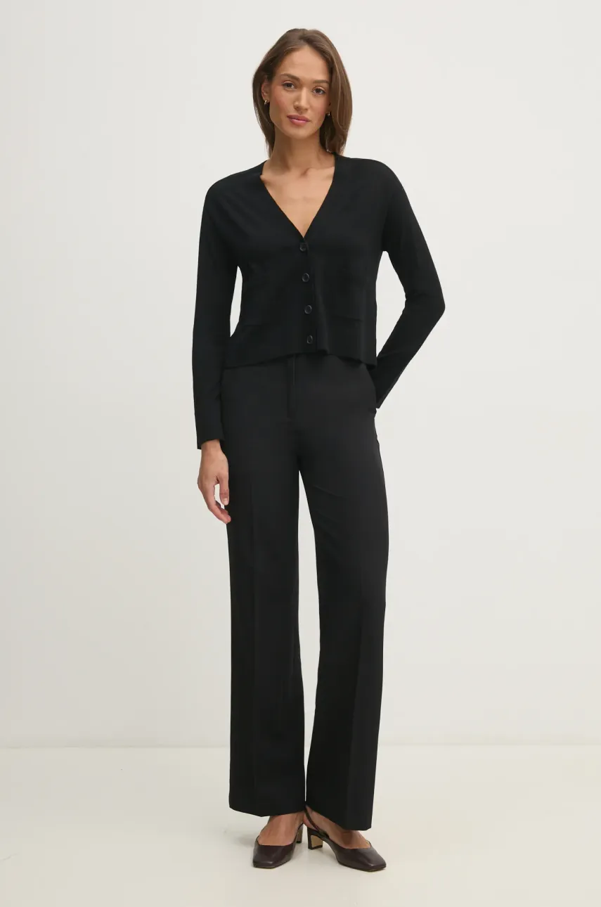 Шерстяной кардиган United Colors of Benetton женский цвет чёрный лёгкий 11AHD604R Шерстяной кардиган United Colors of Benetton женский цвет чёрный лёгкий 11AHD604R