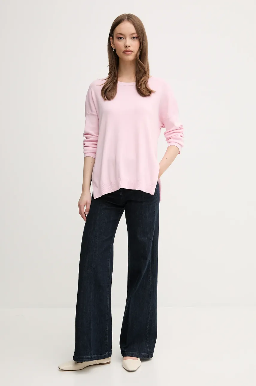 Хлопковый свитер United Colors of Benetton женская цвет розовый лёгкое 1091D10D7 Хлопковый свитер United Colors of Benetton женская цвет розовый лёгкое 1091D10D7