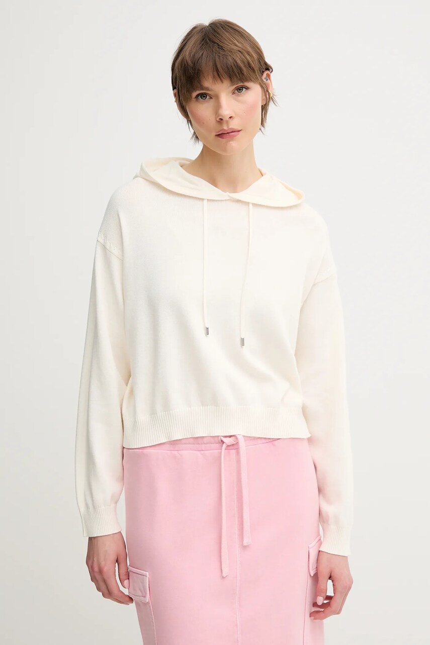 United Colors of Benetton pulover de bumbac femei, culoarea bej, light, 1294D203T