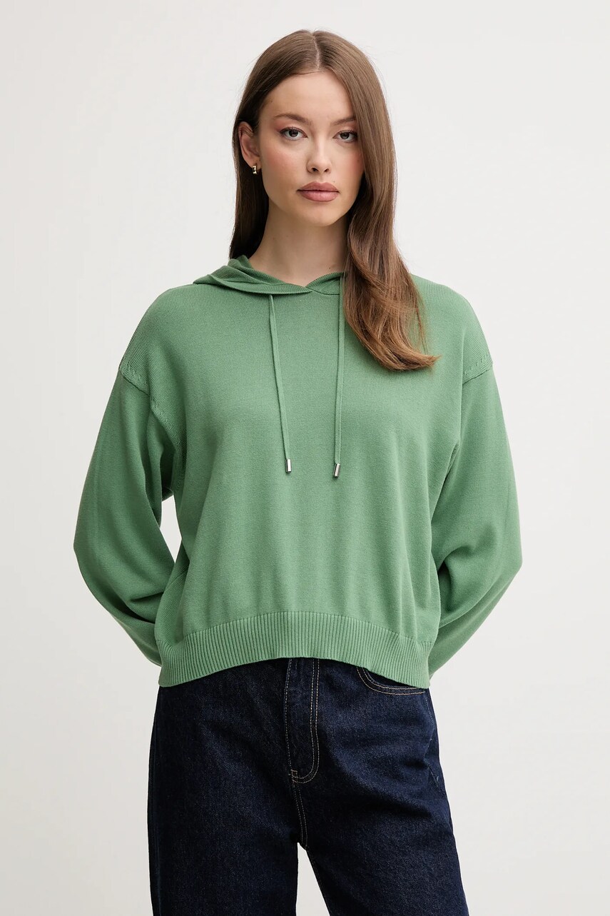 United Colors of Benetton pulover de bumbac femei, culoarea verde, light, 1294D203T