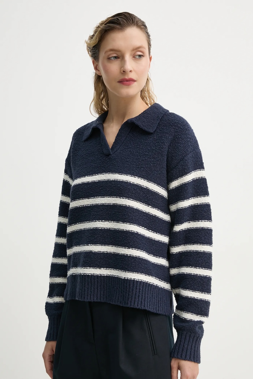 Levi's pulover SATELLITE POLO SWEATER femei, culoarea albastru marin, 0012N Levi's pulover SATELLITE POLO SWEATER femei, culoarea albastru marin, 0012N