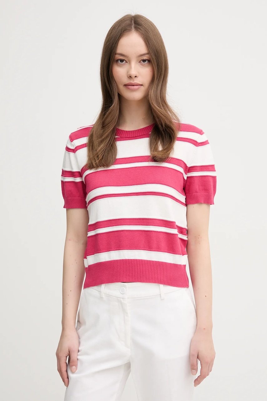 United Colors of Benetton pulover de bumbac femei, culoarea roz, light, 1294E10D0