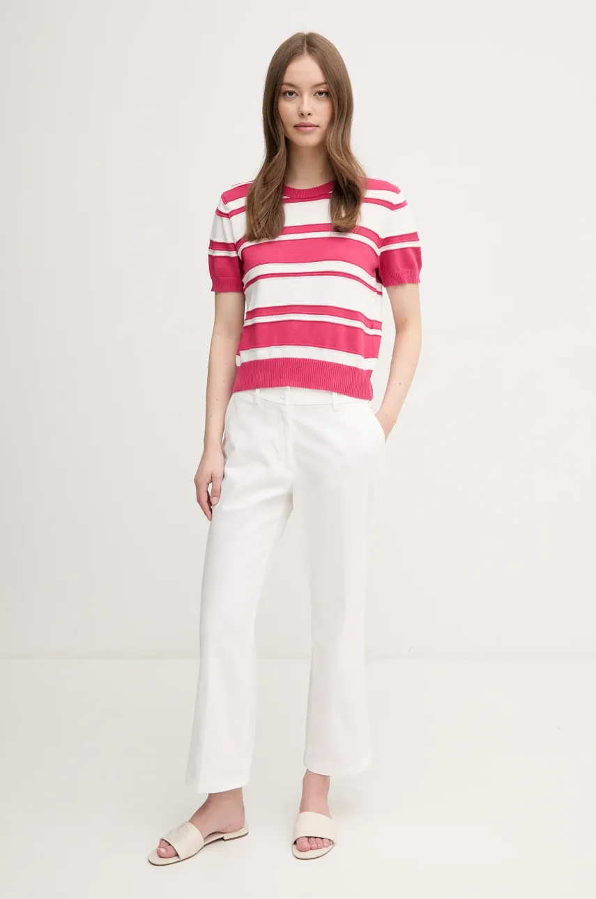 Хлопковый свитер United Colors of Benetton женская цвет розовый лёгкое 1294E10D0 Хлопковый свитер United Colors of Benetton женская цвет розовый лёгкое 1294E10D0