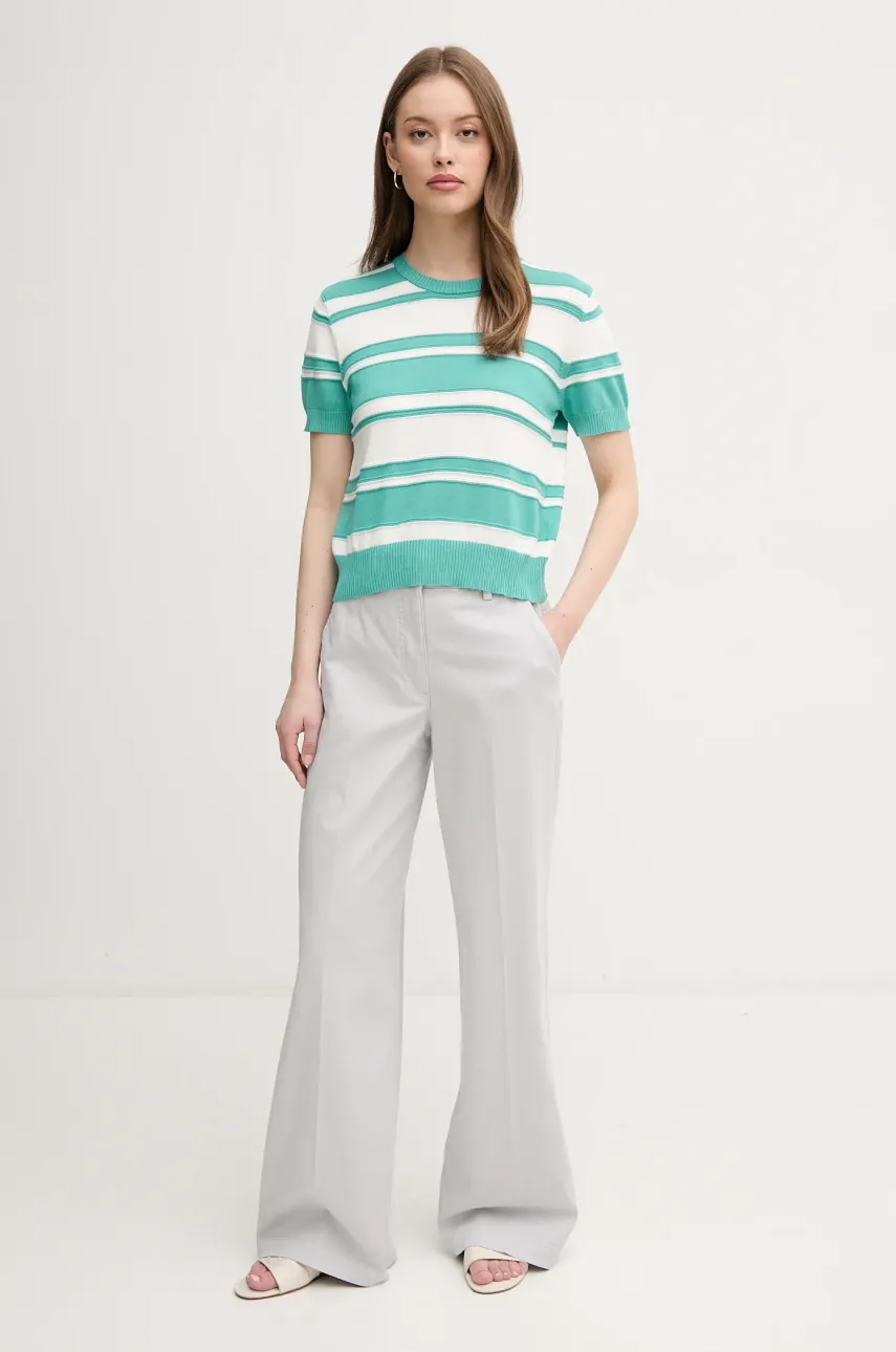 Хлопковый свитер United Colors of Benetton женская цвет бирюзовый лёгкое 1294E10D0 Хлопковый свитер United Colors of Benetton женская цвет бирюзовый лёгкое 1294E10D0