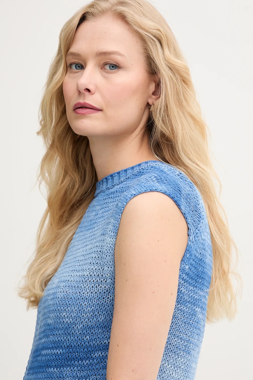 Βαμβακερό πουλόβερ United Colors of Benetton χρώμα: μπλε, 108FD10CL φωτογραφία