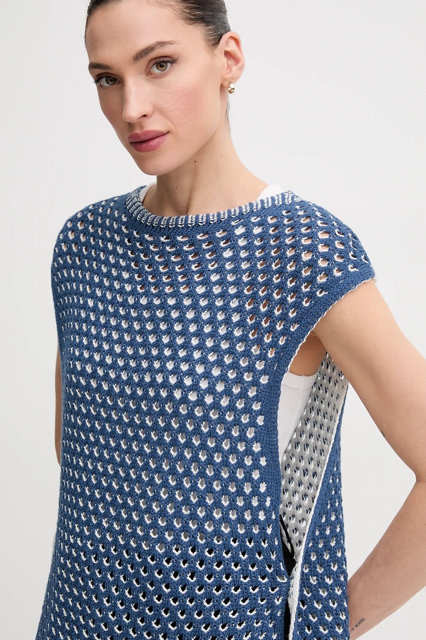 Γιλέκο United Colors of Benetton χρώμα: ναυτικό μπλε, 1194E10DE φωτογραφία