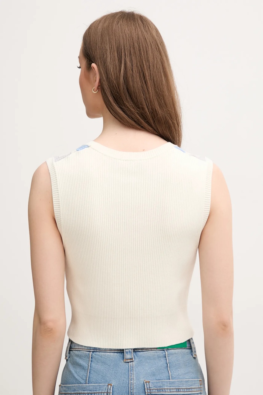 Γιλέκο United Colors of Benetton χρώμα: μπεζ, 124ME10DI φωτογραφία