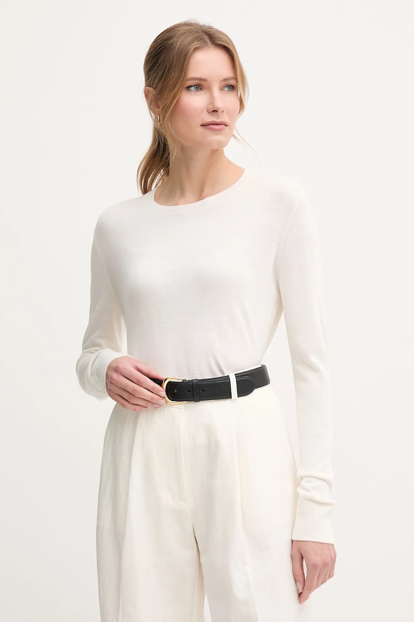 United Colors of Benetton pulover din amestec de mătase femei, culoarea bej, light, 1ZRED10CP