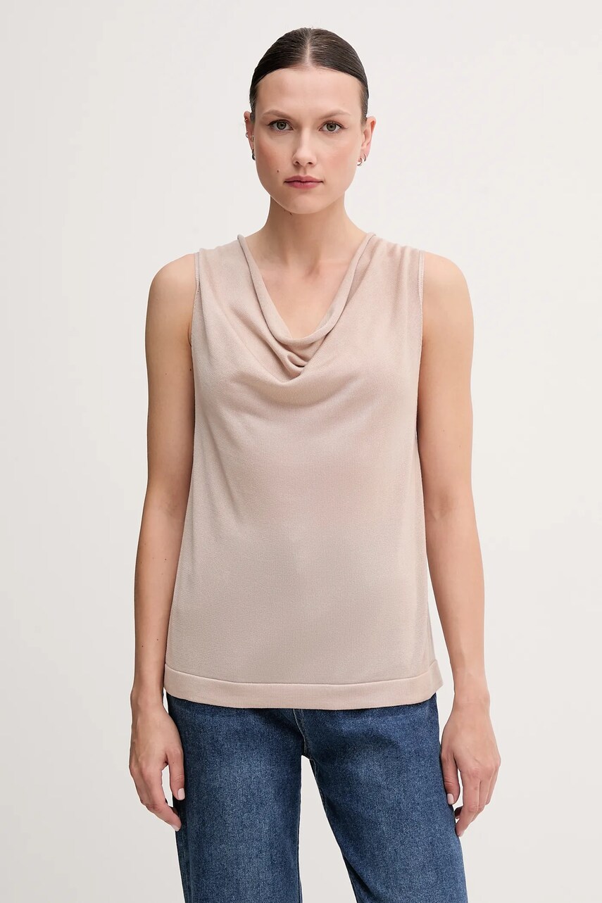 United Colors of Benetton top culoarea bej, 123VD10DD