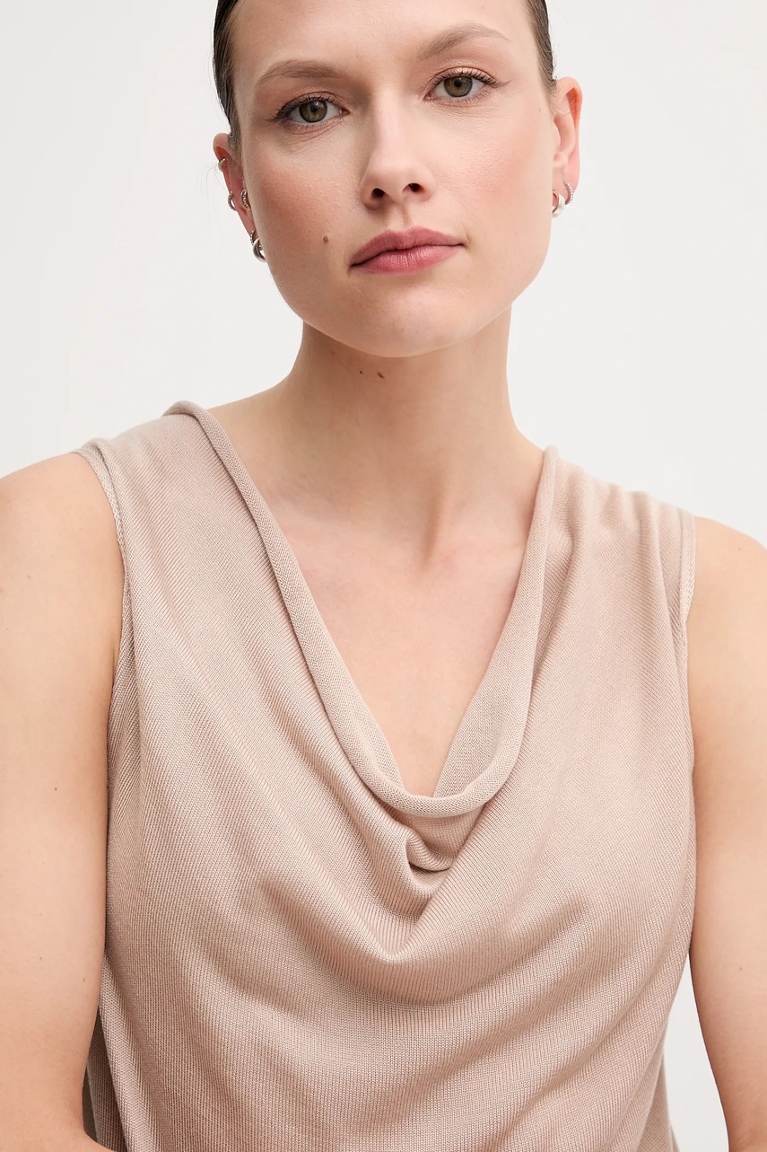 Top United Colors of Benetton χρώμα: μπεζ, 123VD10DD φωτογραφία