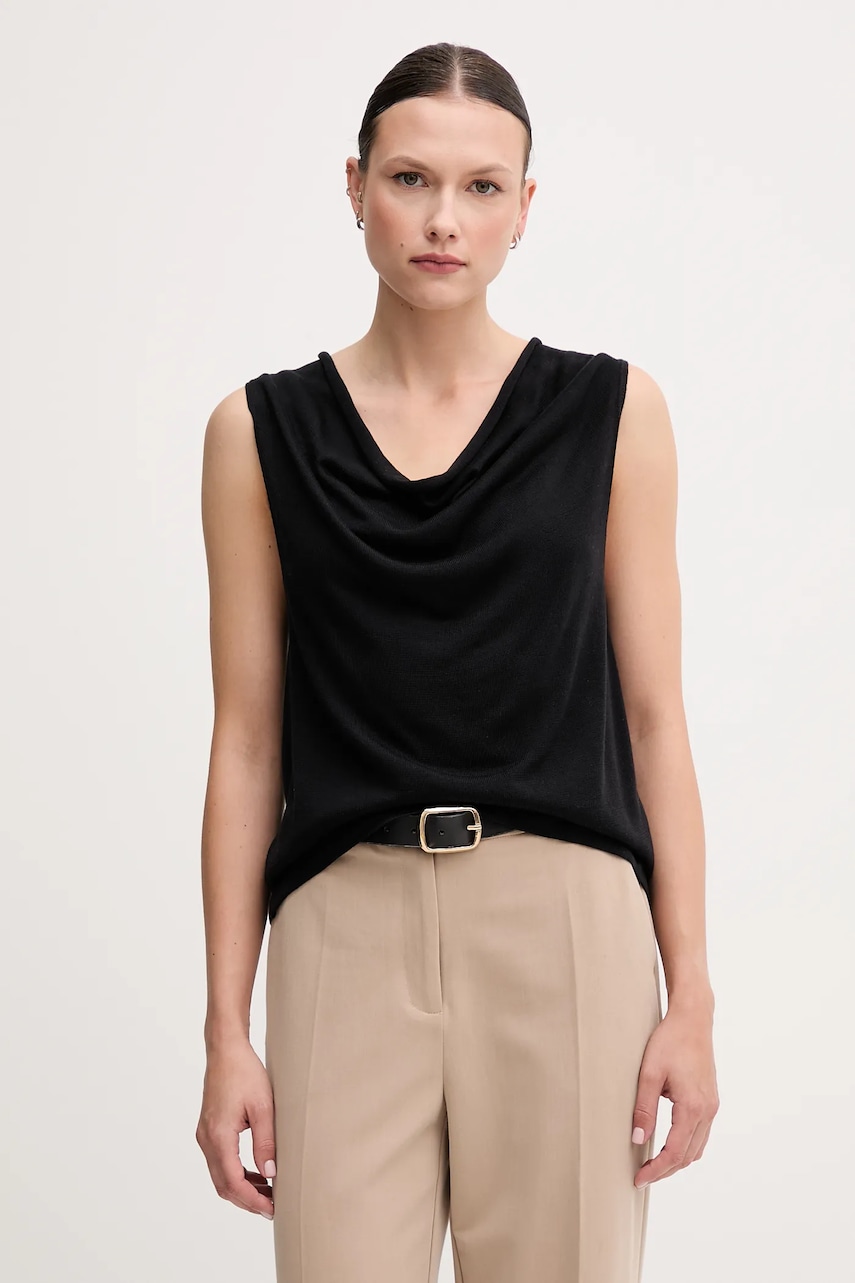 United Colors of Benetton top culoarea negru, 123VD10DD