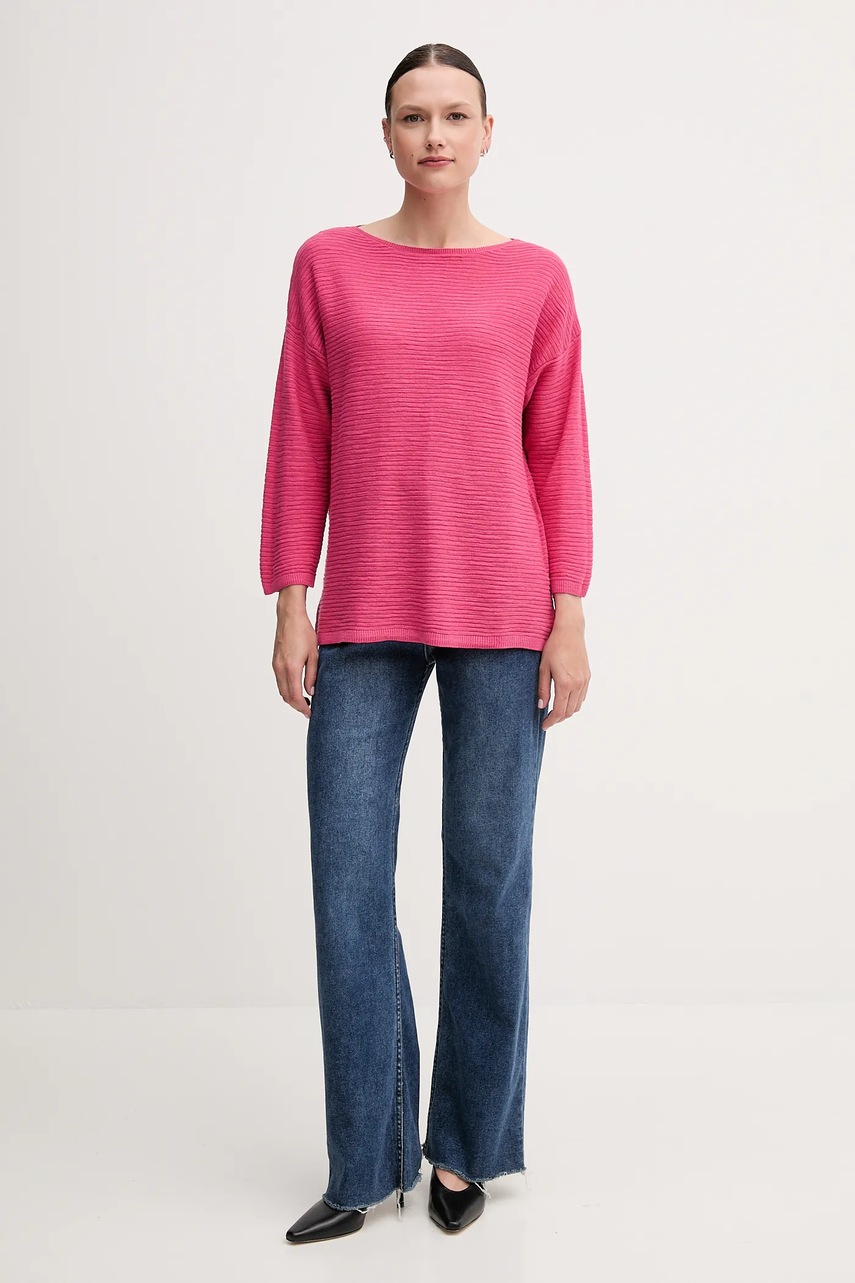 Свитер с примесью льна United Colors of Benetton цвет розовый  115GD10CT