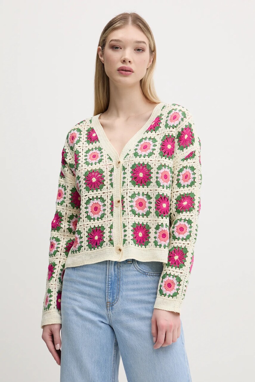 Desigual cardigan JOHANNA femei, culoarea bej, light, 25SWJF36