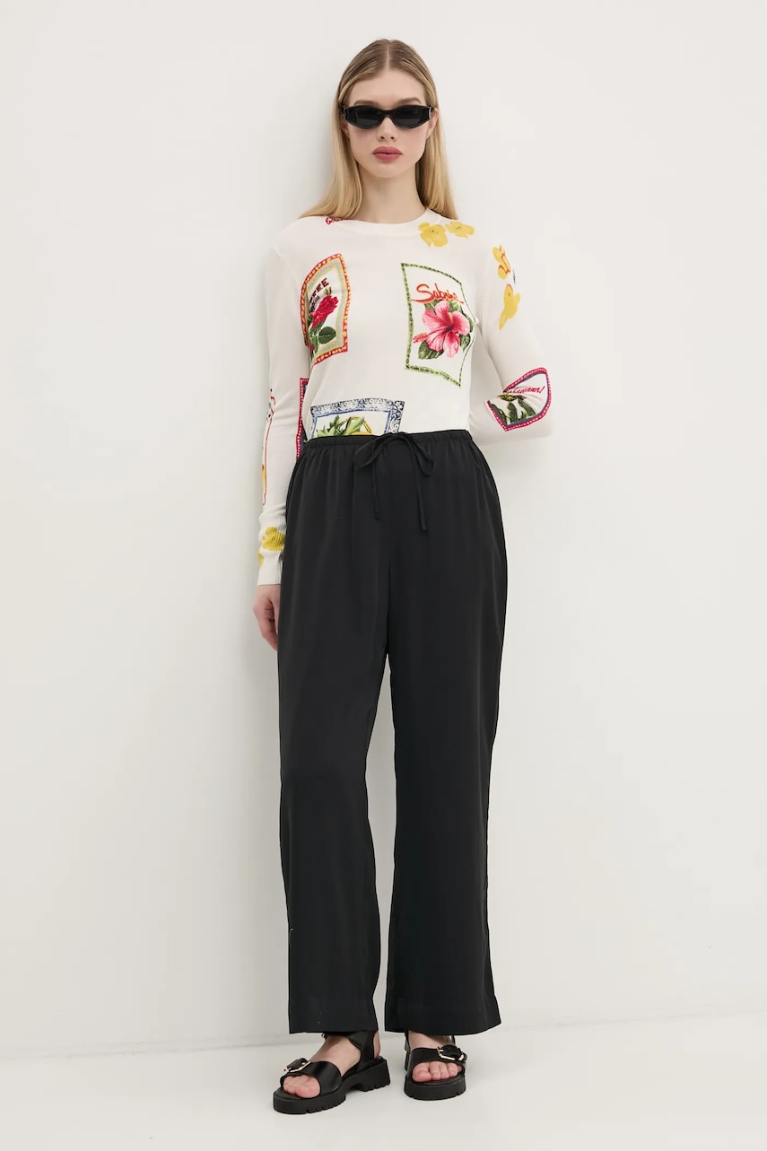 Свитер с примесью льна Desigual TAMPERE женский цвет бежевый лёгкий 25SWJF32 Свитер с примесью льна Desigual TAMPERE женский цвет бежевый лёгкий 25SWJF32
