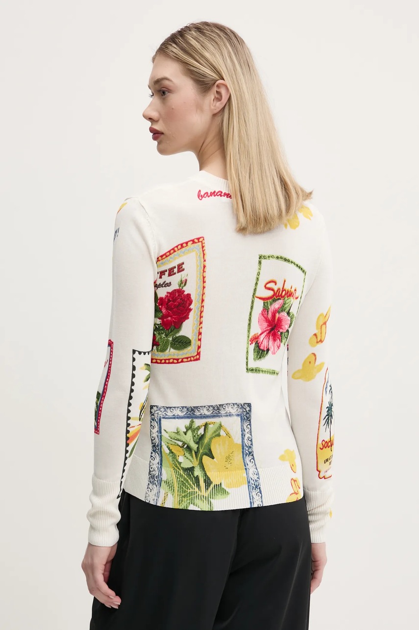 Πουλόβερ από λινό μείγμα Desigual TAMPERE γυναικείο, χρώμα: μπεζ, 25SWJF32 φωτογραφία