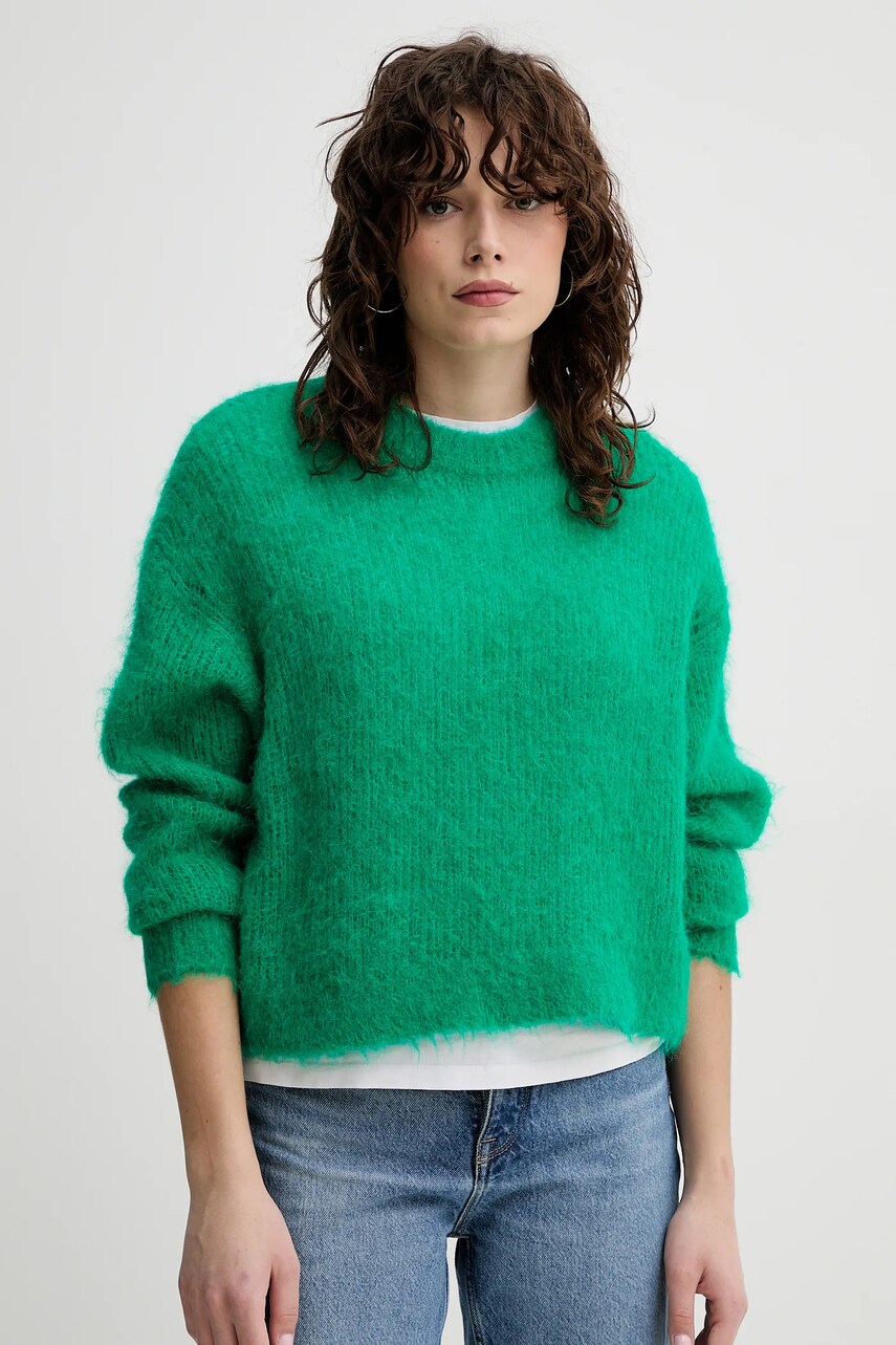 American Vintage pulover de lana femei, culoarea verde, BYM18CE25