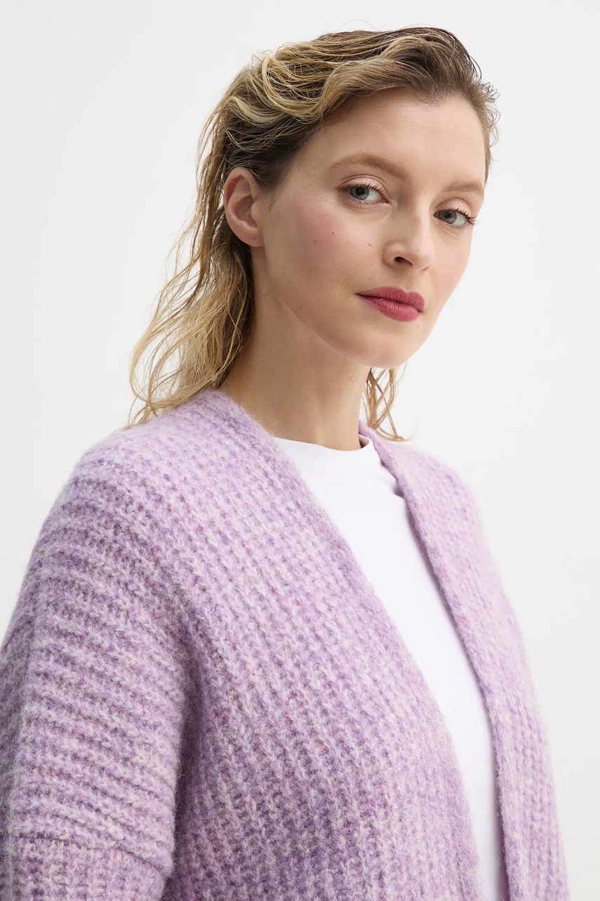 Πλεκτή ζακέτα American Vintage χρώμα: μοβ, EAST19AME25 φωτογραφία