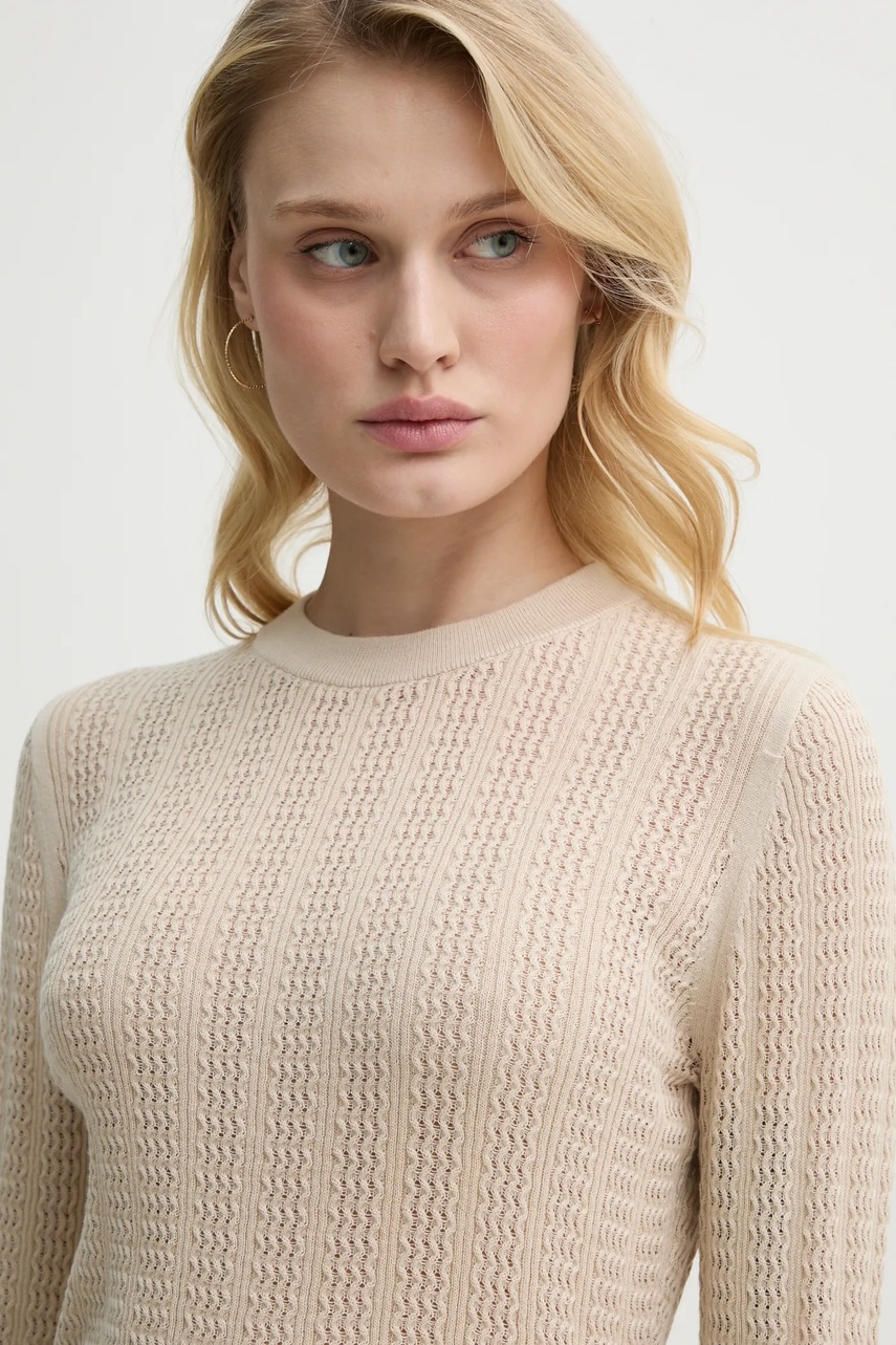 Βαμβακερό πουλόβερ Filippa K γυναικείο, χρώμα: μπεζ, 31316 φωτογραφία