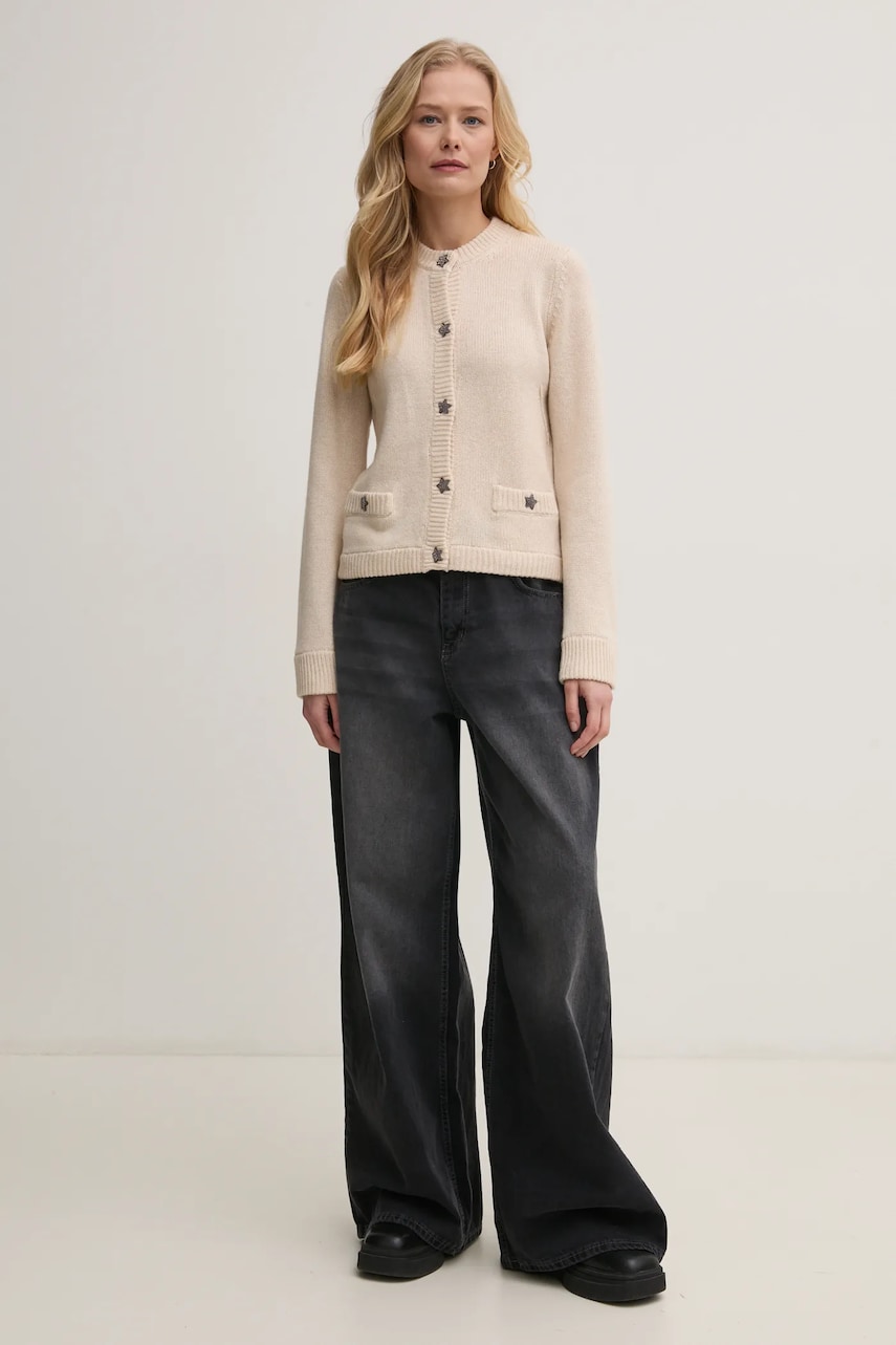 Кашемировый кардиган ZADIG&VOLTAIRE цвет бежевый лёгкий KWCA01587 Кашемировый кардиган ZADIG&VOLTAIRE цвет бежевый лёгкий KWCA01587