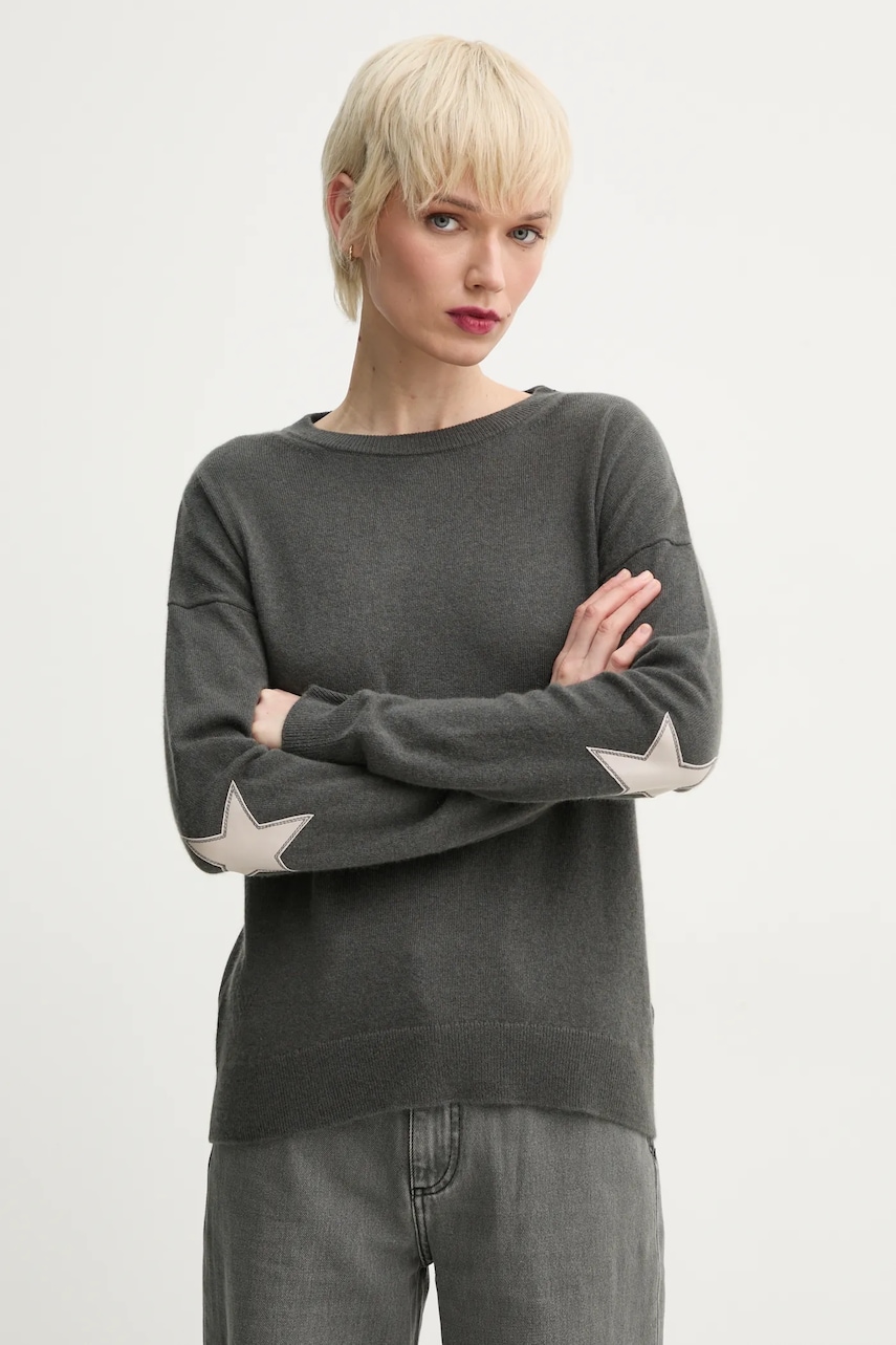 ZADIG&VOLTAIRE pulover de casmir femei, culoarea gri, light, KWSW00064 ZADIG&VOLTAIRE pulover de casmir femei, culoarea gri, light, KWSW00064