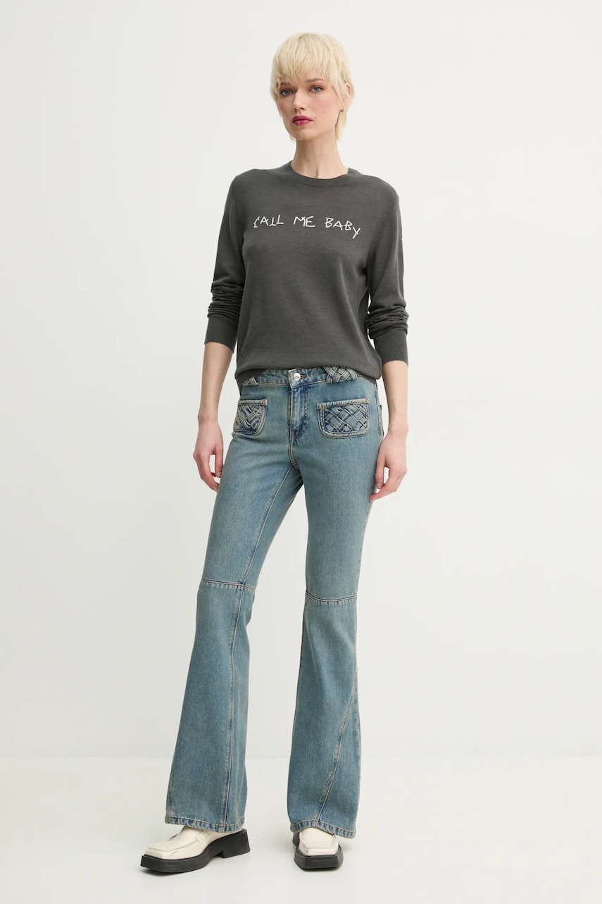 Кашемировый свитер ZADIG&VOLTAIRE женский цвет серый лёгкий KWSW02705 Кашемировый свитер ZADIG&VOLTAIRE женский цвет серый лёгкий KWSW02705