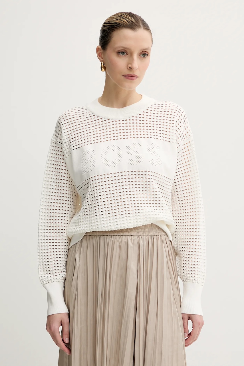 BOSS Orange pulover culoarea bej, light, 50510202