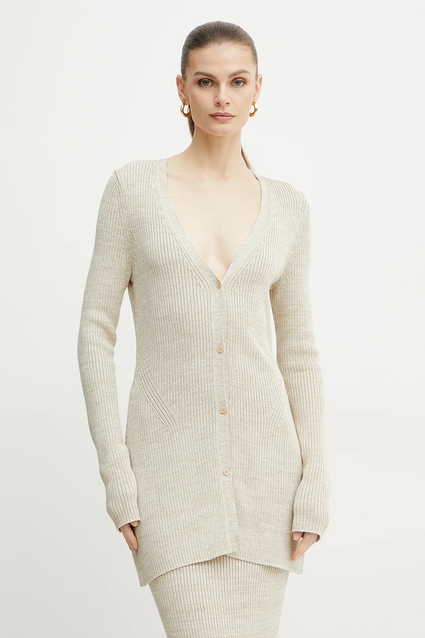 BOSS cardigan femei, culoarea bej, 50534146 BOSS cardigan femei, culoarea bej, 50534146