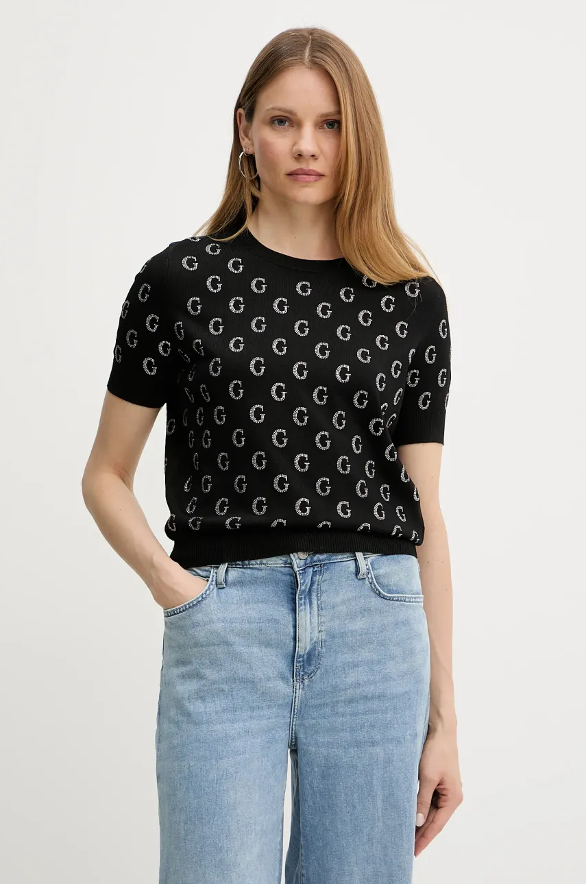 Levně Tričko Guess JASMINE dámské, černá barva, W5GR05 Z3D60