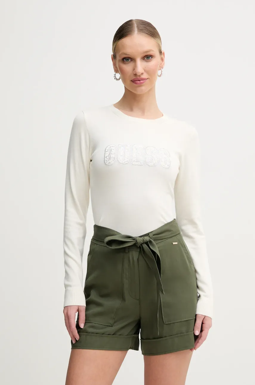 Guess pulóver PARIS könnyű, női, bézs, W5GR18 Z2NQ2 akciós termékkép 1