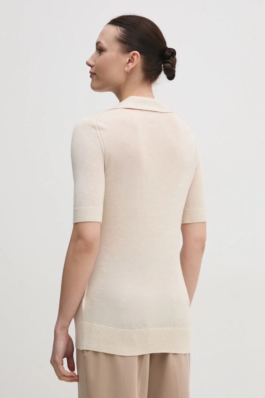 Ένα πουλόβερ σε μείγμα μεταξιού Calvin Klein χρώμα: μπεζ, K20K208200 φωτογραφία