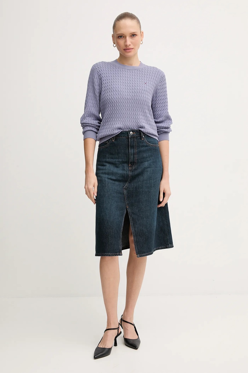 Хлопковый свитер Tommy Hilfiger цвет бежевый лёгкий WW0WW44993