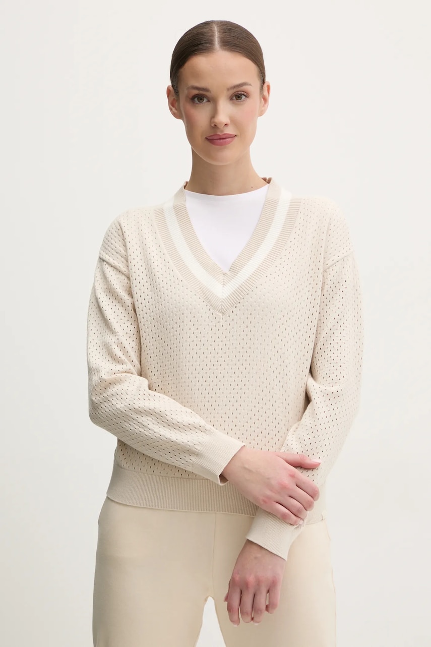 Dkny pulover de bumbac femei, culoarea bej, light, DP5R6017