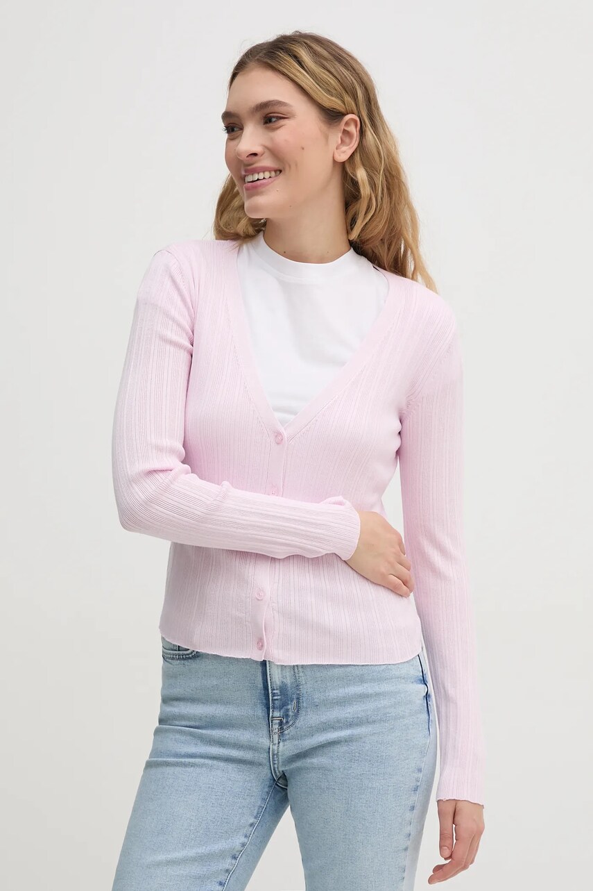 Dkny cardigan femei, culoarea roz, light, DJ5R0611