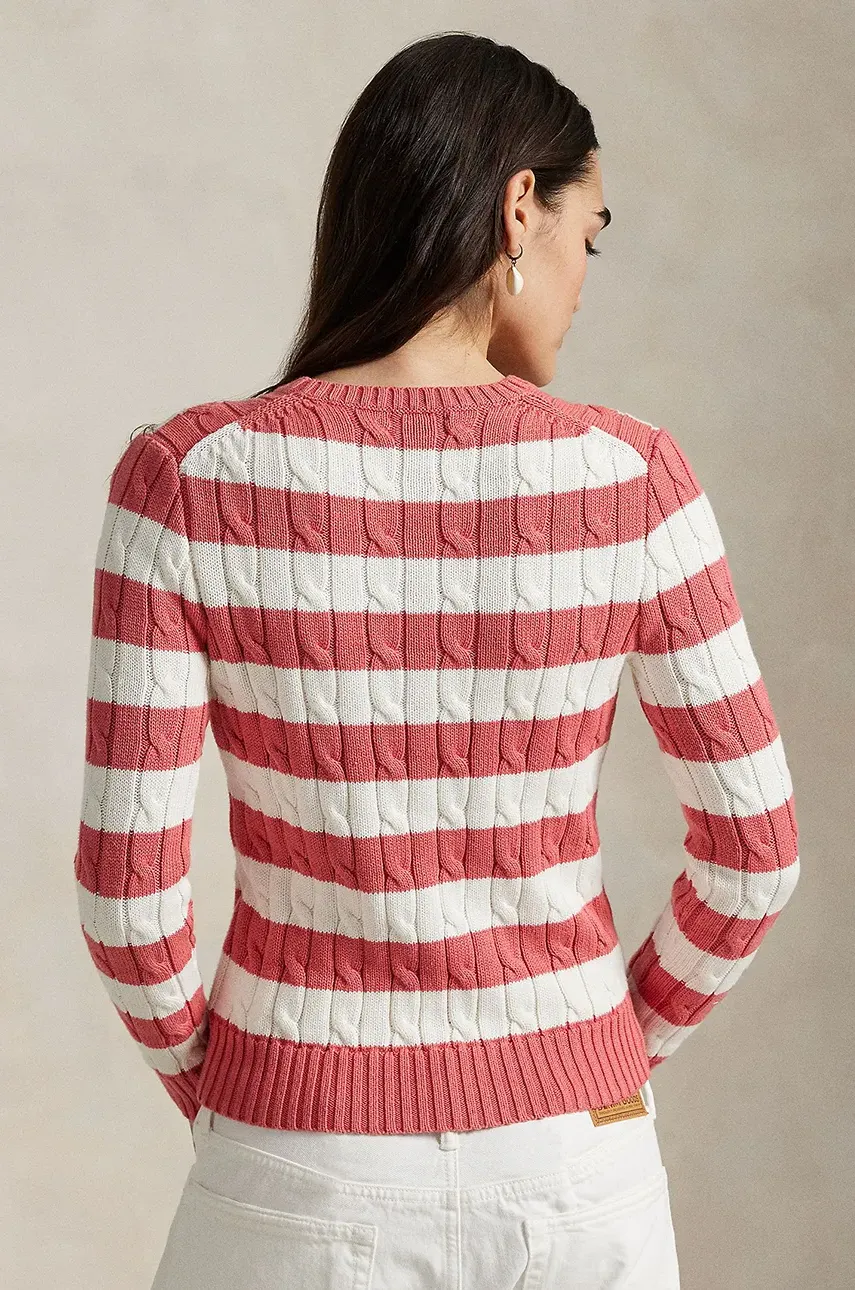 Хлопковый свитер Polo Ralph Lauren женский цвет красный 211965754 Хлопковый свитер Polo Ralph Lauren женский цвет красный 211965754