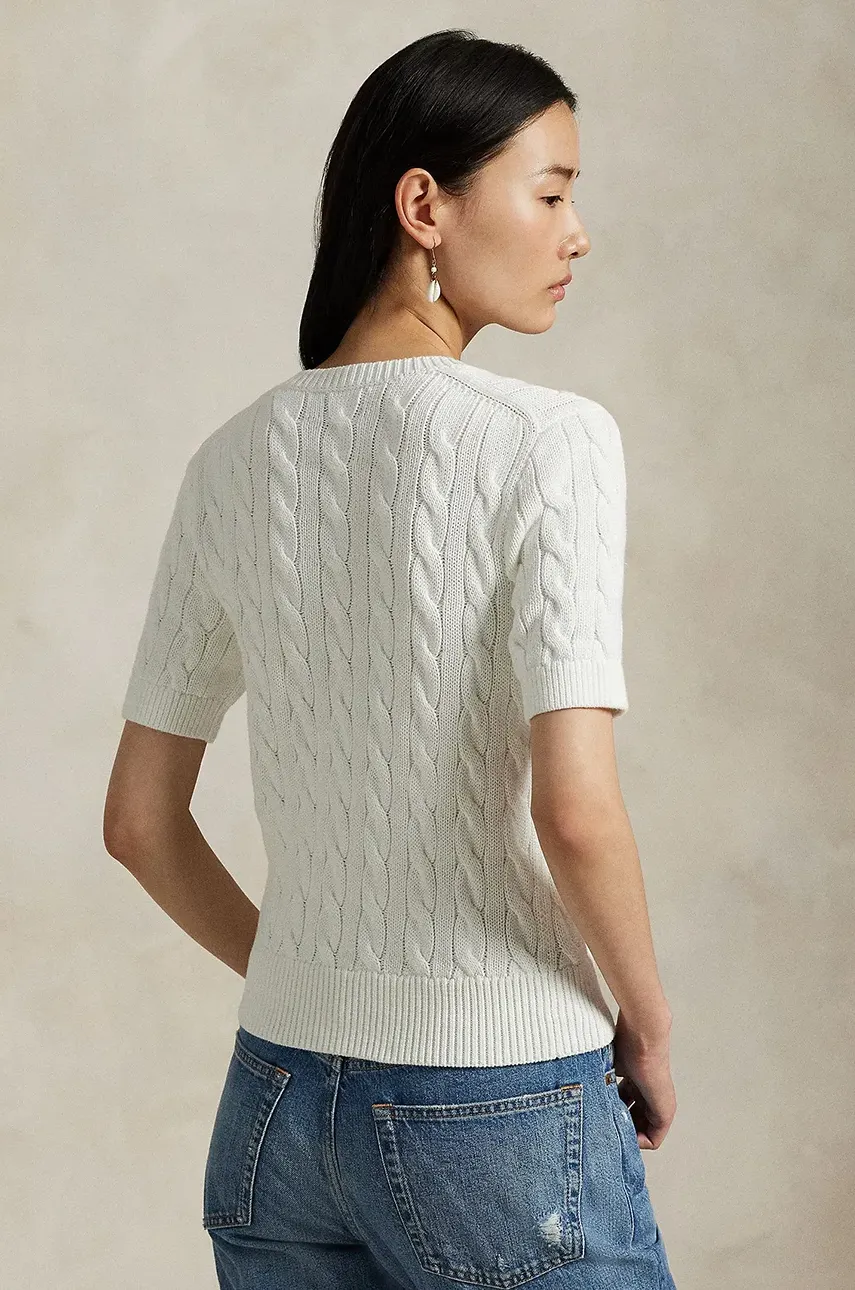 Хлопковый кардиган Polo Ralph Lauren женский цвет белый 211966720 Хлопковый кардиган Polo Ralph Lauren женский цвет белый 211966720