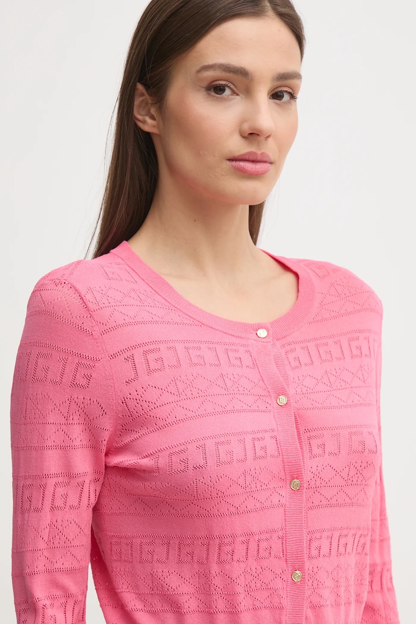 Πλεκτή ζακέτα Gaudi χρώμα: ροζ, 511BD53018 φωτογραφία