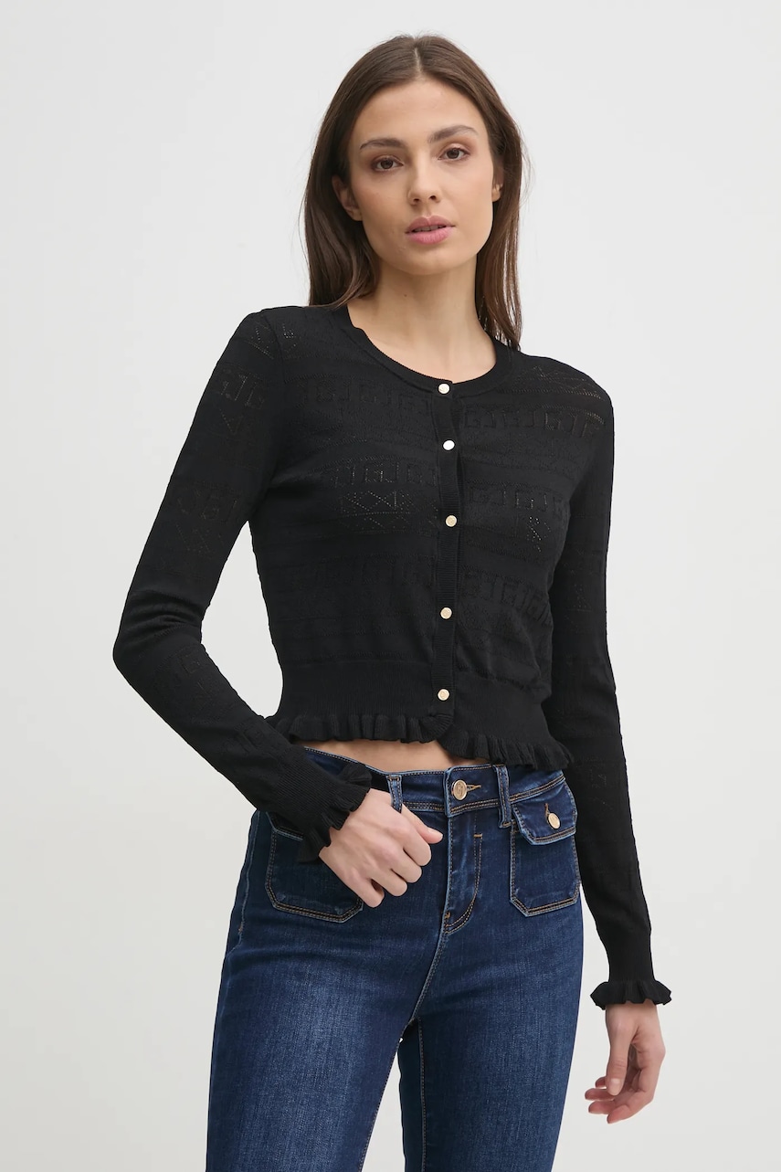 Gaudi cardigan femei, culoarea negru, light, 511BD53018 Gaudi cardigan femei, culoarea negru, light, 511BD53018