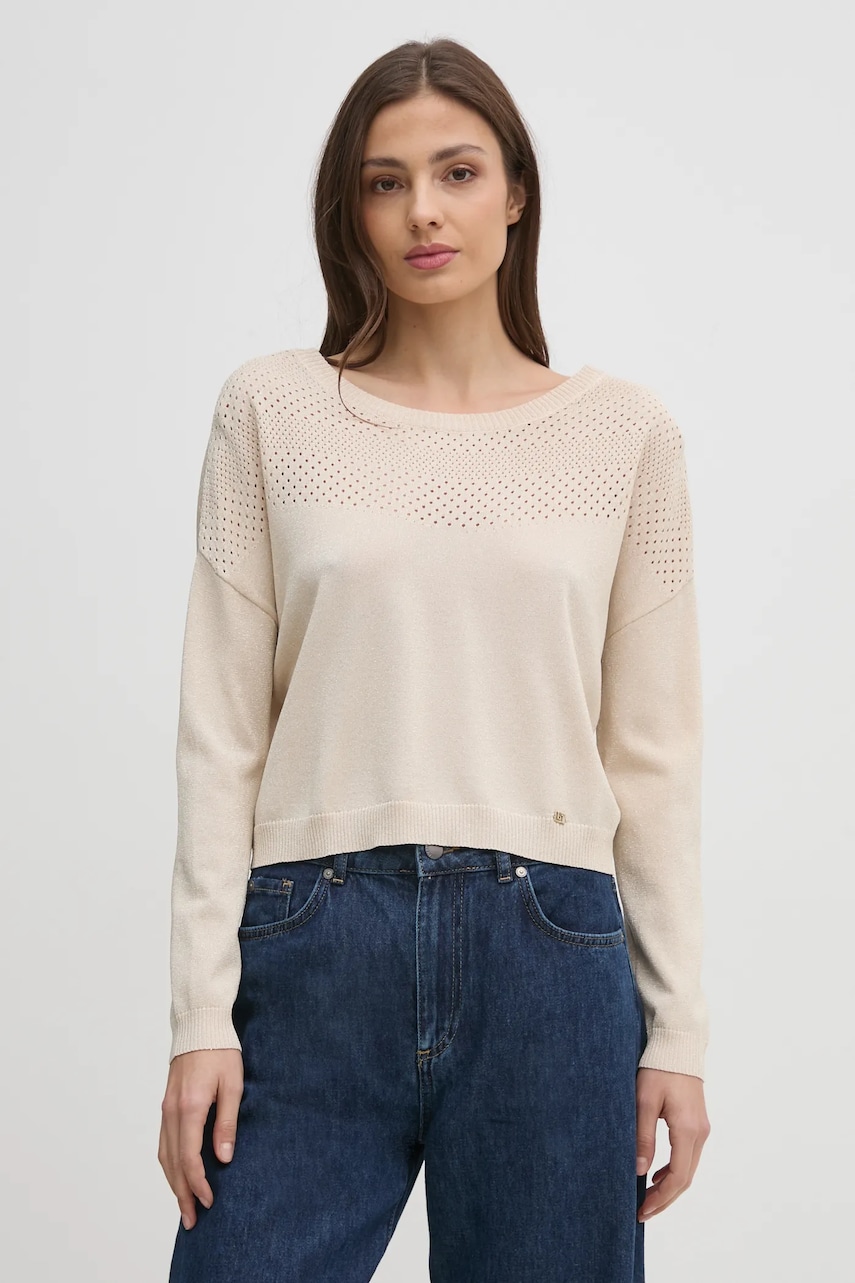 Gaudi pulover femei, culoarea bej, light, 511BD53021