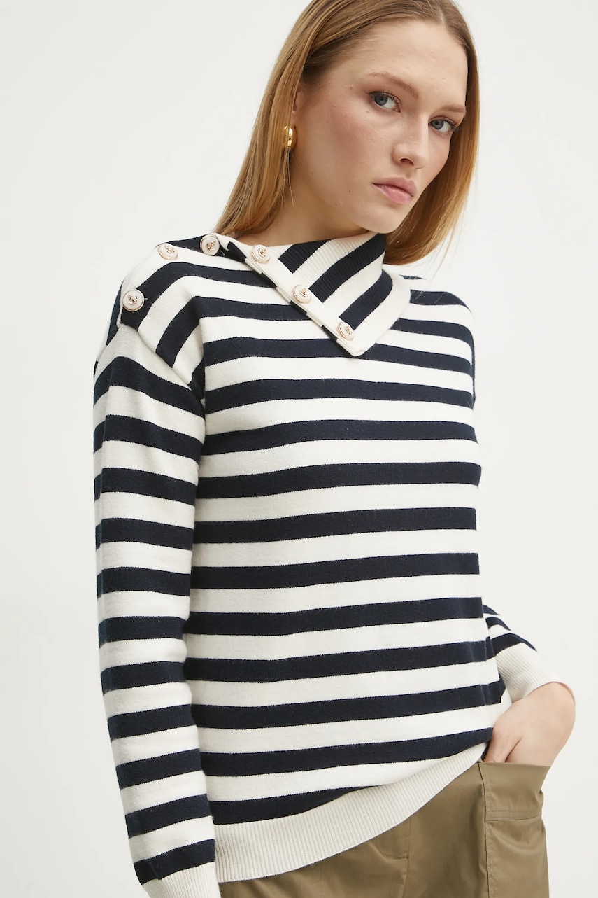 Morgan pulover MOUETTE femei, culoarea bej, cu turtleneck, MOUETTE