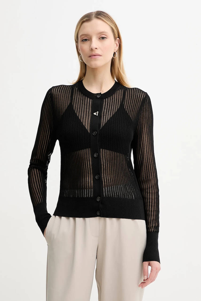 AERON cardigan CONSTANT femei, culoarea negru, light, PU237572 AERON cardigan CONSTANT femei, culoarea negru, light, PU237572