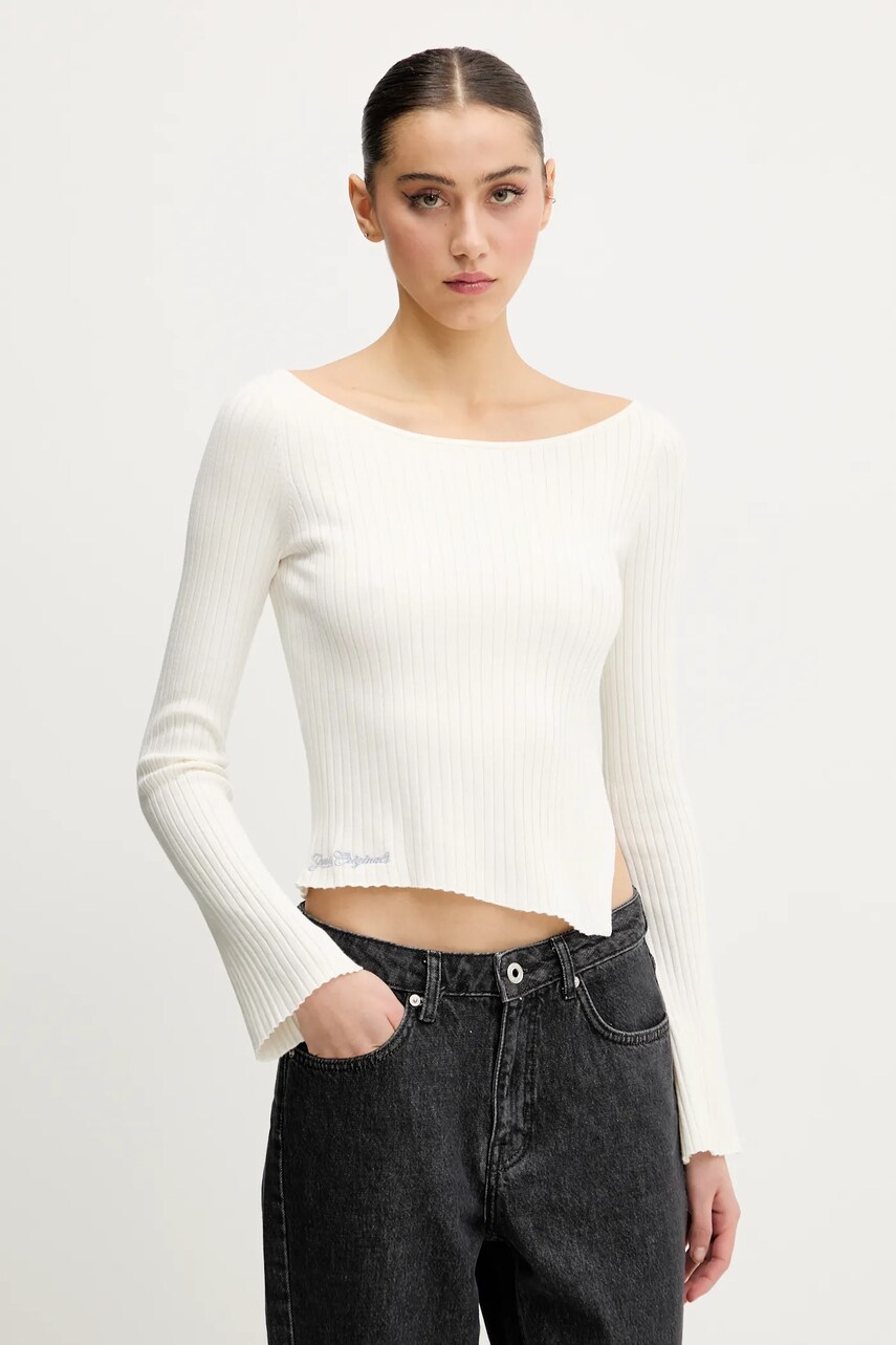 Levně Svetr Guess Originals dámský, béžová barva, lehký, W5GR23 Z2V62