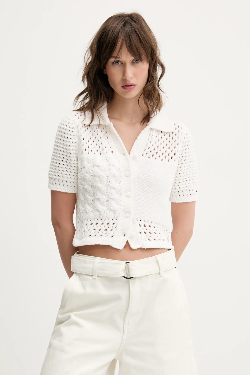 Tommy Jeans cardigan culoarea bej, light, DW0DW20261