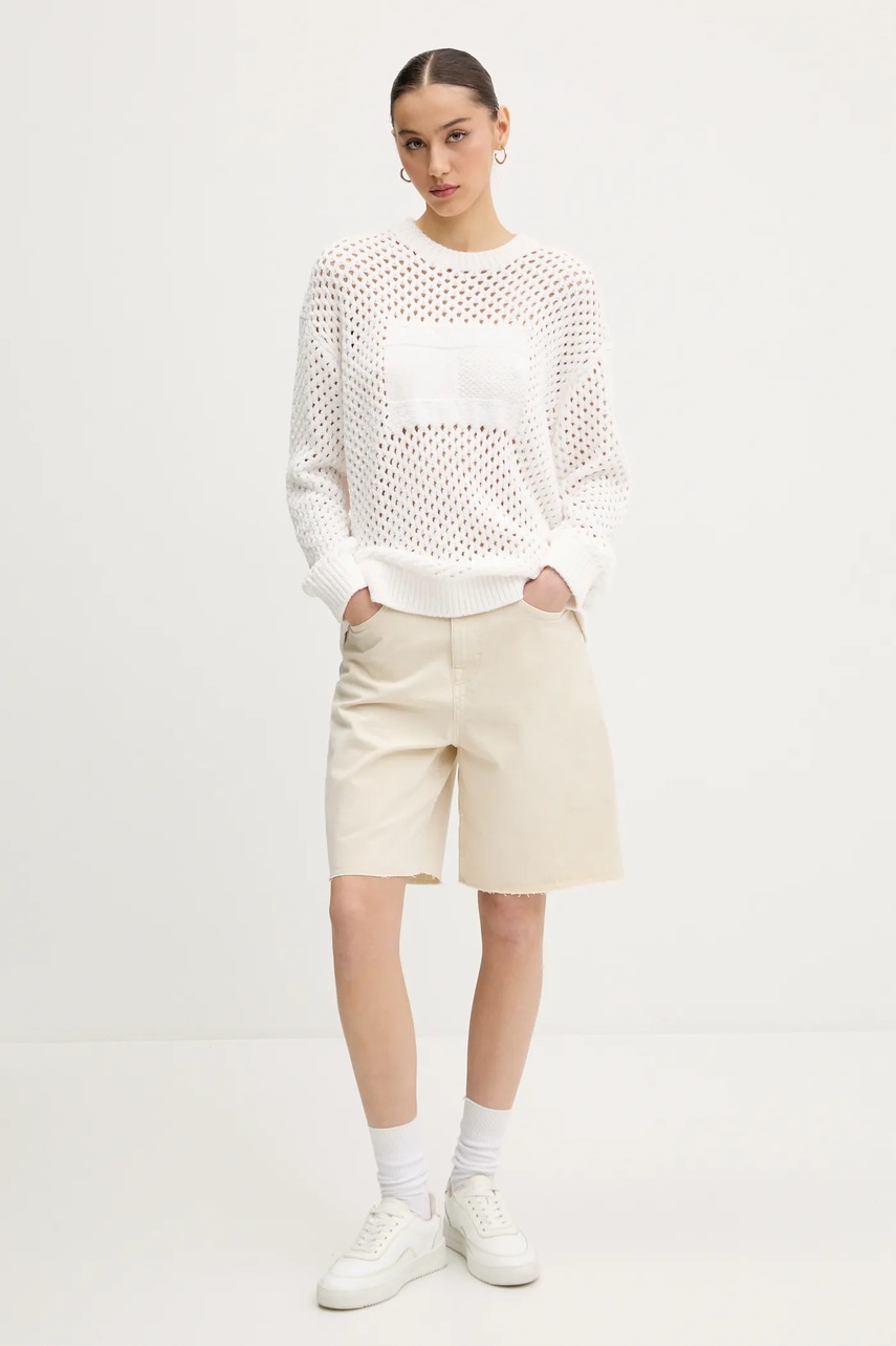 Свитер Tommy Jeans цвет белый тёплый DW0DW20262