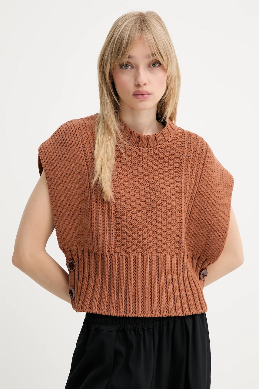 Sessun vestă culoarea maro, călduros, 25209026