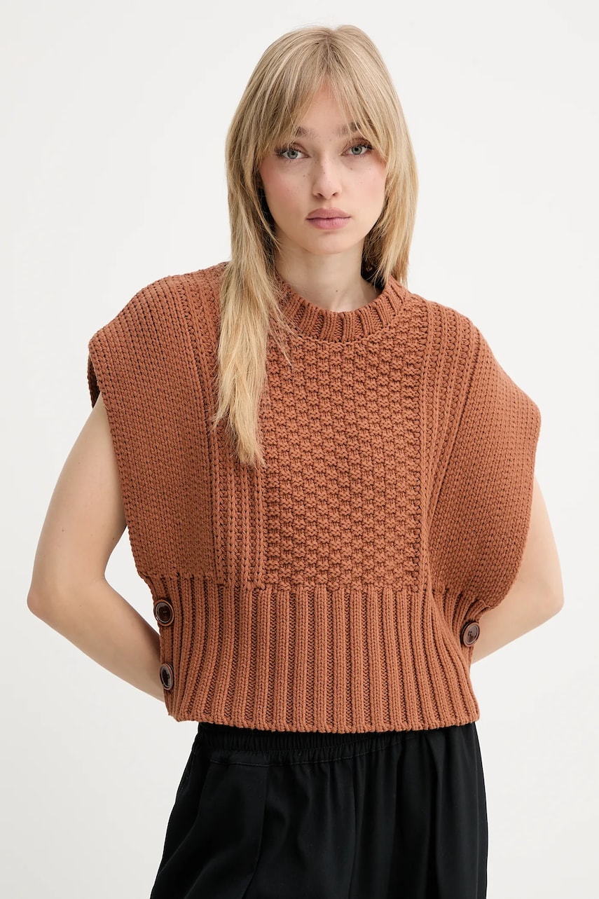 Sessun vestă culoarea maro, călduros, 25209026 Sessun vestă culoarea maro, călduros, 25209026