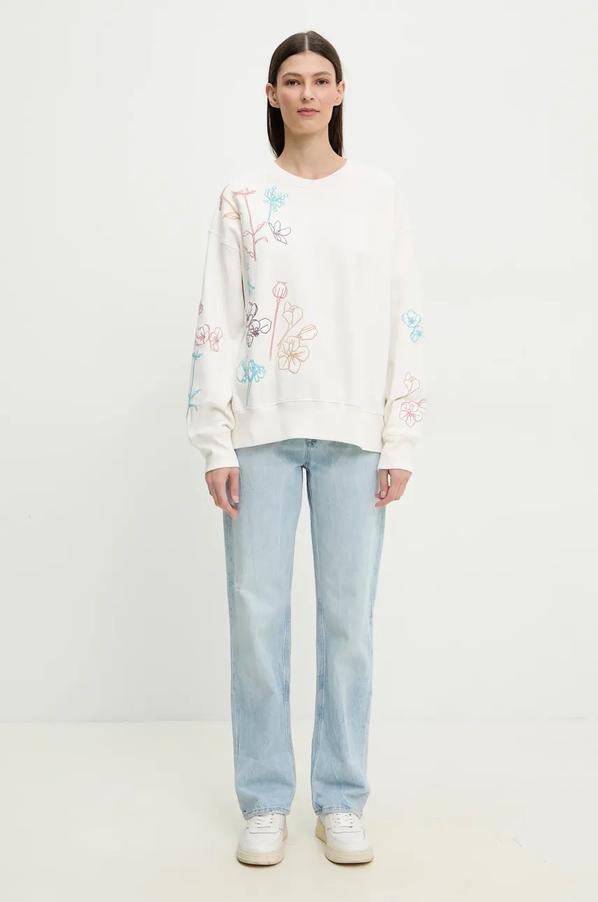 Хлопковая кофта PS Paul Smith женская цвет бежевый с аппликацией W2R.185V.PP5101 Хлопковая кофта PS Paul Smith женская цвет бежевый с аппликацией W2R.185V.PP5101