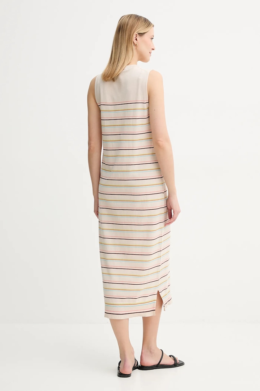 Сукня PS Paul Smith колір бежевий maxi облягаюча W2R.563N.P31304