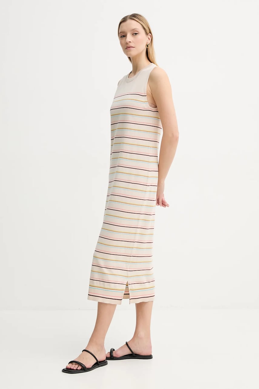 Сукня PS Paul Smith колір бежевий maxi облягаюча W2R.563N.P31304